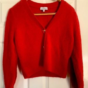 & Other Stories Red Cardigan Heart Buttons